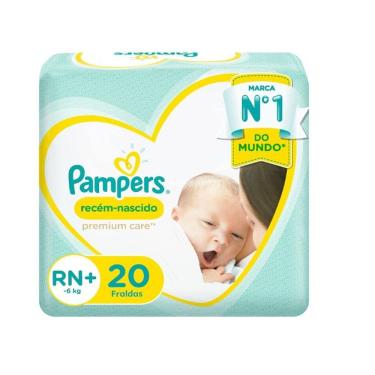 Imagem de Fralda Infantil Pampers Recem Nascido Rn+  20 Un