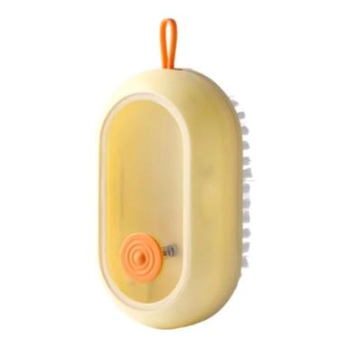 Imagem de Sabão Dispensação de sabão Pincel de escova Tipo Tipo de sabonete automático Pincel de limpeza multifuncional para sapatos Home Nylon Fio ABS 12x6.5x2.5cm (Amarelo)