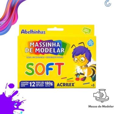 Imagem de Massa Modelar 12 Cores 180g Soft - Acrilex