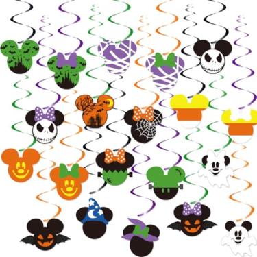 Imagem de Redemoinhos pendurados para Halloween Mickey Minnie tema Mickey Minnie, decoração de festa de aniversário