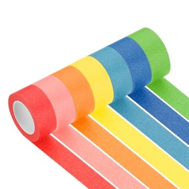 Imagem de PATIKIL Fita adesiva colorida de 2,5 cm x 14 m, 7 rolos com código de cores para pintura de parede e organização de laboratório de ciências