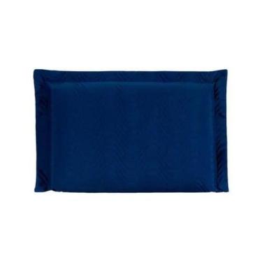 Imagem de Porta Travesseiro Percal 180 Fios 50cm x 70cm Juma - Branco, Azul Mari