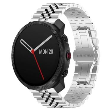 Imagem de Compatível com pulseiras Polar Vantage M3, Lamshaw 22 mm, pulseira de metal de aço inoxidável sólido de 20 mm com fecho dobrável de borboleta compatível com smartwatch Polar Unite, Ignite, Ignite 2