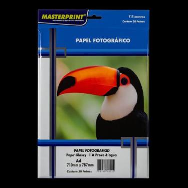 Imagem de Pacote Papel Fotográfico Glossy 115g com 50 Folhas 210mmx297mm - Maste