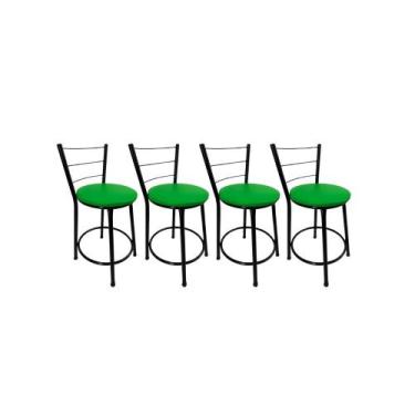 Imagem de Kit 4 Banqueta Balcão Baixa Preto Bar Gourmet Cozinha Lazer Área - For