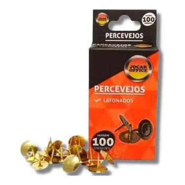 Imagem de Percevejo Latonado para Decoração e Quadro de Avisos  100 Unidades - J