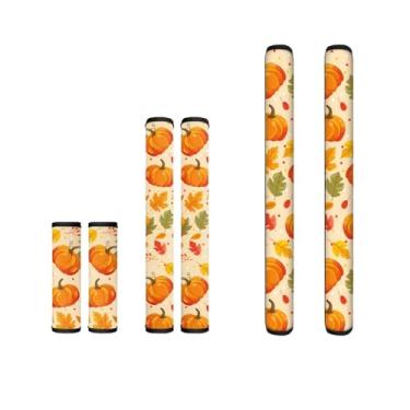 Imagem de Mintulipy Abóboras impressas capas de maçaneta de geladeira mantêm o aparelho limpo para geladeira, micro-ondas, fogão, lava-louças, conjunto de 6