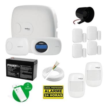 Imagem de Kit Alarme Profissional Intelbras AMT 1016 NET com Teclado e 6 Sensore