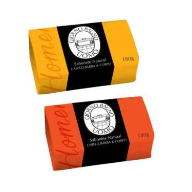 Imagem de Kit Giorno Uomo Amarelo e Laranja Sabonetes Naturais em Barra (2 produ