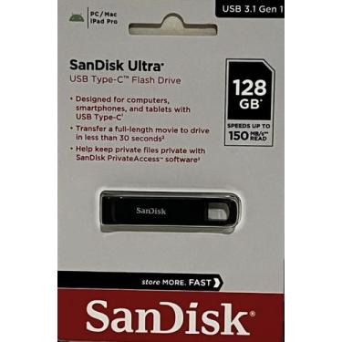 Imagem de Pen Drive 128gb Ultra USB TypeC Flash Drive 150mbs USB 3.1 Z460 Sandis