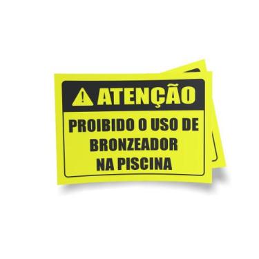 Imagem de Kit 3 Placas sinalização 15x21cm EM PVC PL(255) - Tema: Piscina - Sem 