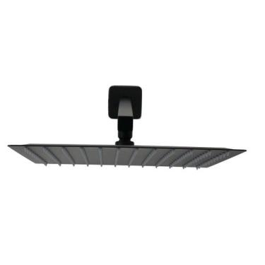 Imagem de Ducha Black 30 Cm Inox Com Braço Parede Matte 28 cm - AMG Metais