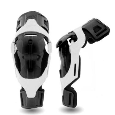 Imagem de Joelheira Articulada Amx Infantil Bike Trilha Enduro, Branco, Preto