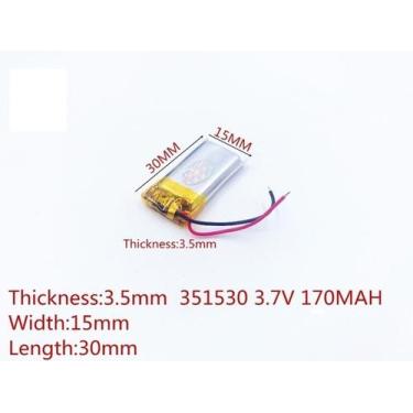 Imagem de Bateria 301530 com 170mah 3mmx15mmx30mm 2 fios 3,7v - Lite