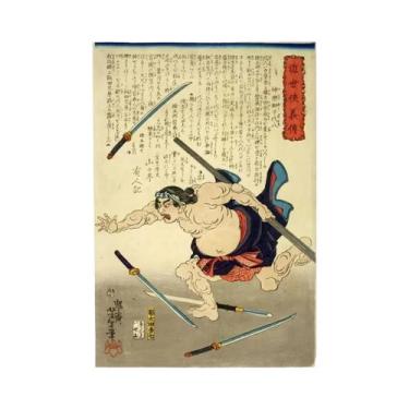 Imagem de Pintura Vintage De Samurai, Pôster De Arte Ukiyo-e Em Lona Para Decora