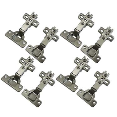 Imagem de Kit 8 Dobradiça Reta 35Mm Para Moveis Armário Caneco 4 Pares