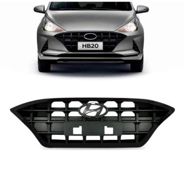 Imagem de Grade Hyundai Hb20 2021 2022 Moldura Friso Black Piano