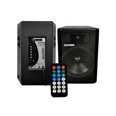 Imagem de Kit Caixa Ativa Passiva Datrel Falante 15 600W + Cabo Bivolt