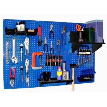 Imagem de Wall Control Kit de armazenamento de ferramentas padrão Pegboard, azul/preto