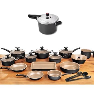 Imagem de Conjunto Panelas 17 Pc Antiaderente Panela Pressão 4,5l