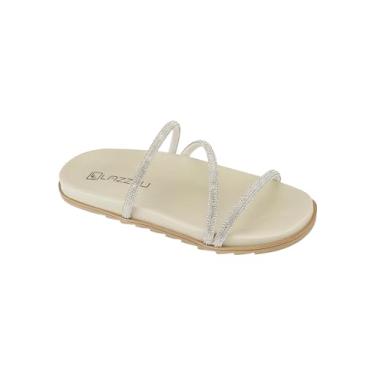 Imagem de Sandália Feminina Slide Strass Papete Rasteira Flatform (Prata, BR, Adulto, Numérico, 36)
