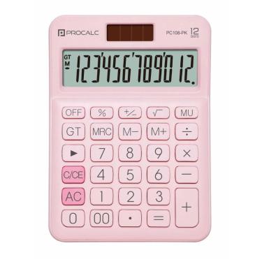 Imagem de Calculadora de mesa 12 dígitos PC108-PK Rosa - Procalc