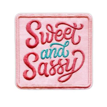 Imagem de Sweet and Sassy Patch bordado sarcástico menina poder aplique bordado remendos doces meninas fortes mulheres ferro em costurar adesivos para roupas, mochilas, jeans, chapéus, presentes para adultos