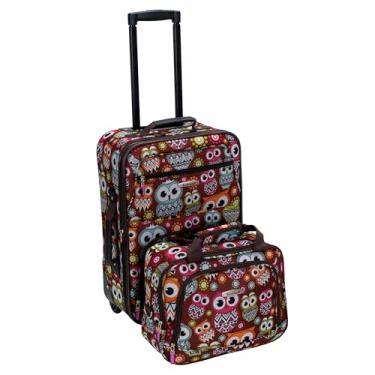 Imagem de Rockland Conjunto de bagagem vertical expansível com lado macio, Coruja, 2-Piece Set (14/19), Conjunto de bagagem vertical expansível com lado macio