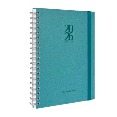 Imagem de Agenda Planner Semanal Plus 2026 Personalizada Solid Glitter Cores Azul Topázio