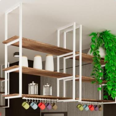 Imagem de Prateleira Tripla Estilo Industrial Teto Parede 100cm BM FS - Fassin S