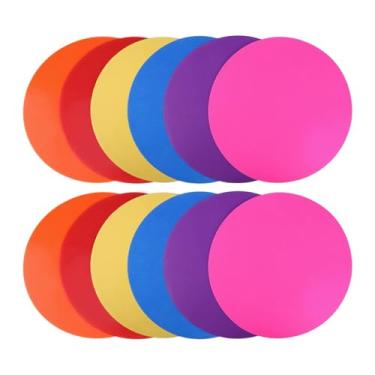 Imagem de Pegciuho Tapetes de Treinamento E Agilidade, Marcadores de Pontos, Discos Planos Antiderrapantes, Aros E Pontos para Jogar Basquete, 12 PeÇas