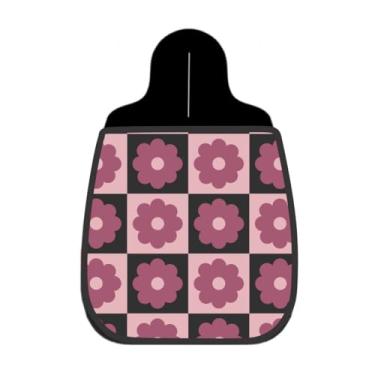 Imagem de Lixeira De Carro Organizador Lixinhocar Flores Xadrez Preto e Rosa 6