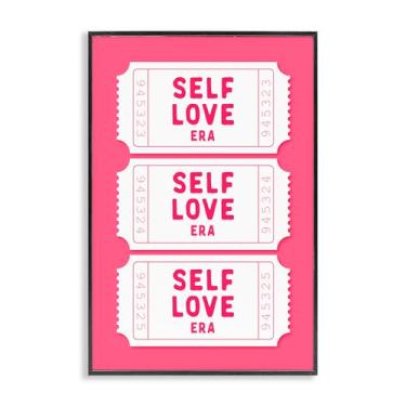 Imagem de Stupell Industries Self Love Era Tickets Arte giclée emoldurada preta, design por Lettered and Lined, 18 x 12