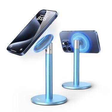 Imagem de Nulaxy Suporte magnético totalmente de alumínio, suporte de celular giratório 360 para mesa com anel de metal, suporte de telefone ajustável compatível com telefone 17 16 15 14 13 Pro e capa MagSafe