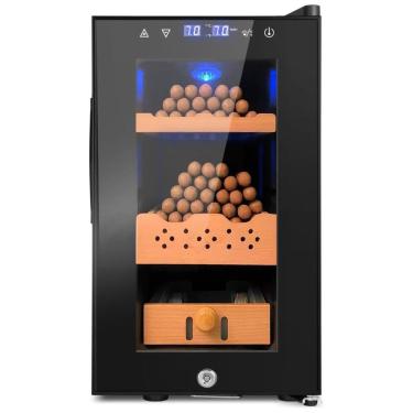 Imagem de Umidor Elétrico, 25L e capacidade para 200 charutos, controle inteligente de umidade e temperatura, tela LED digital, trava de segurança