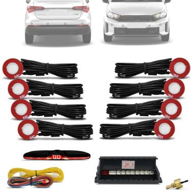 Imagem de Sensor de Estacionamento Embutido 8 Pontos 16mm Branco KX3