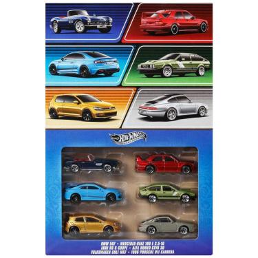 Imagem de Conjunto de 6 Carros de Brinquedo Hot Wheels DieCast em Escala 1:64, Modelos de Veículos Europeus com Estilos Decorativos Exclusivos