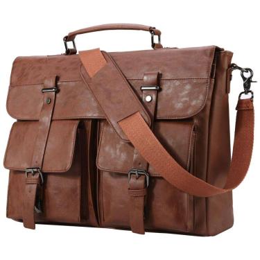 Imagem de Bolsa, Pasta de Couro para Laptop Vintage, SEYFOCNIA, Marrom