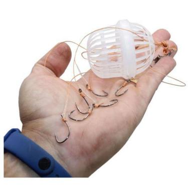 Imagem de Cevadeira De Ração Pesca Chicote 6 Anzol Chinu Snap Girador