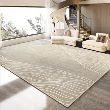 Imagem de Tapete para sala de estar, simples, sem lavagem, lavável, sofá de quarto, tapete de veludo cristal, decoração para casa (160 x 230 cm (5,3 x 7,6 pés/SJR-002))