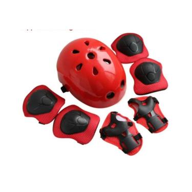 Imagem de Kit de proteção: capacete, joelheiras, cotoveleiras, kit de capas de mão