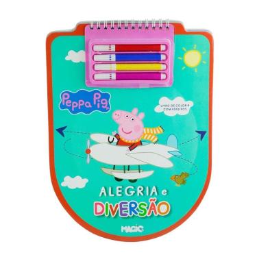 Imagem de Livro de Colorir com 4 Canetinhas Peppa Pig - Tudo em Caixa