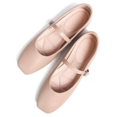 Imagem de Sapatos TN TANGNEST Mary Jane Ballet Flats para mulheres em damasco