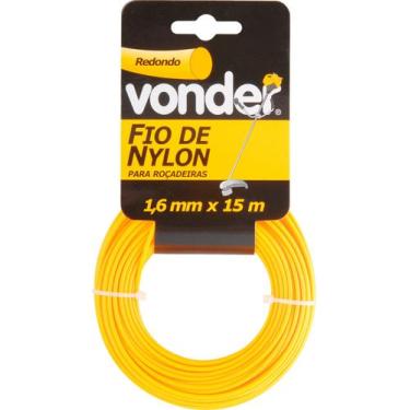 Imagem de Fio Nylon Cortador Grama 1,6mm Redondo Rolo 15 Metros Vonder