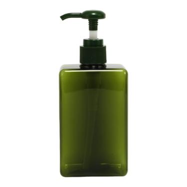 Imagem de Dispensador de bomba de sabão quadrado simples para banheiros, lavanderias, 280 ml, verde, 1 peça