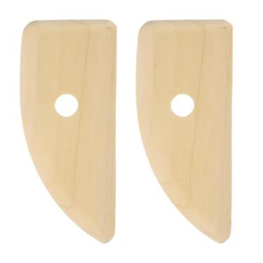 Imagem de Generic 2 peças de costelas de cerâmica 12 cm x 5,3 cm ferramentas de escultura de cerâmica de argila de madeira para acabamento, modelagem e suavização, remoção de marcas de dedo