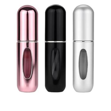 Imagem de Kit 3 Mini Estojos de Perfume Recarregáveis 5ml – Spray Portátil Luxo | Vidro Reutilizável, Compacto e à Prova de Vazamentos