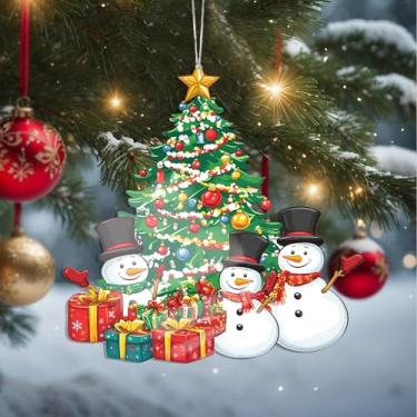 Imagem de Enfeites de Natal, árvore de cristal, enfeites de árvore de Natal feitos à mão, decoração de carro e casa - presentes de Natal, decoração de artesanato em acrílico, ideias de troca de presentes para