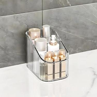 Imagem de Organizador de maquiagem de acrílico com divisórias – Suporte de armazenamento de cosméticos ajustável para batom, sombra, pó, acessórios de mesa, organização de penteadeira