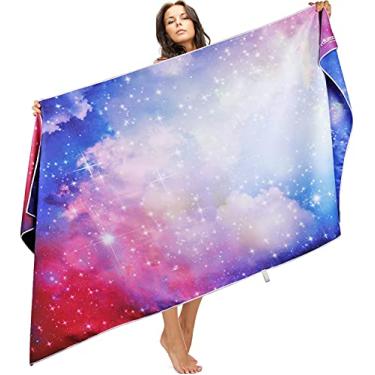 Imagem de Toalha de praia, toalhas de praia grandes -152,4 cm x 76,2 cm - Secagem rápida, leve, absorvente, macia, sem areia, tapete de toalha de banho de microfibra grande - perfeito para piscina, viagens